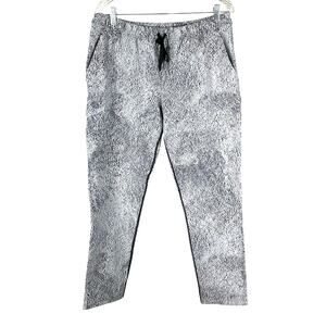 Lululemon Jet Pant Power Luxtreme Spray Jacquard White Black Women's Size 10 EUC